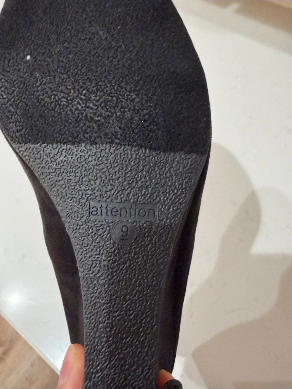 attention Black Suede Wedge Pumps